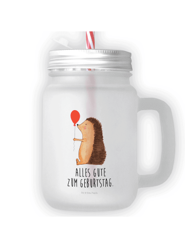 Mr. & Mrs. Panda Limonadenglas Igel Luftballon mit Spruch in Transparent