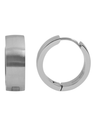 Adeliás Unisex Ohrringe – Klappcreole aus Edelstahl in silber