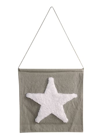 Happy Decor Kids Wanddekoration "Big Star" in Braun/Weiß - 45x45  cm