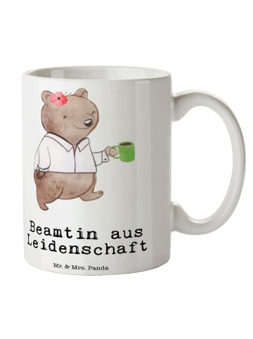 Mr. & Mrs. Panda Kaffeebecher Beamtin Leidenschaft mit Spruch in Weiß