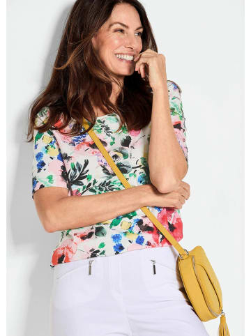 GOLDNER Kurzgröße:  Shirt Florales Halbarm-Shirt, bunt in bunt / gemustert