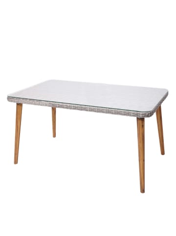 MCW Poly-Rattan Esstisch H65, Grau