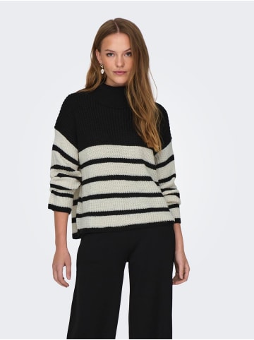 JACQUELINE de YONG Strickpullover Gestreift Rollkragen JDYJUSTY in Schwarz