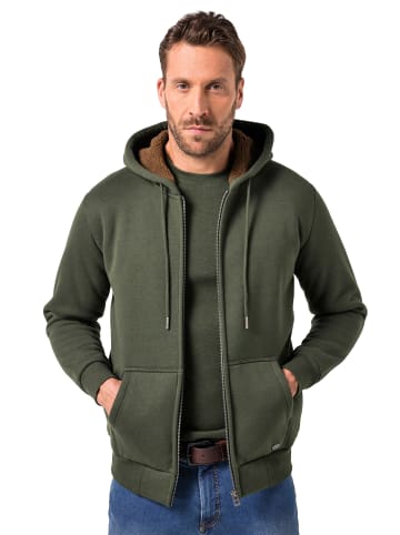 JP1880 Sweatjacke in dunkles seegras