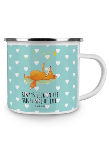 Mr. & Mrs. Panda Kaffeebecher Fuchs Sterne mit Spruch in Türkis Pastell