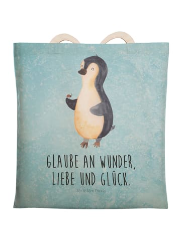 Mr. & Mrs. Panda Shopper Pinguin Marienkäfer mit Spruch in Eisblau