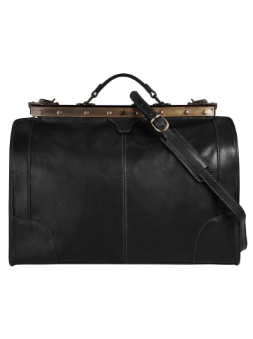 piké Doktortasche / Reisetasche LOMBARDIA MEDIUM echt Leder in schwarz