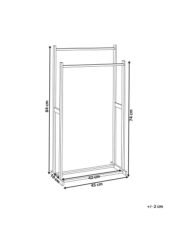 Beliani Handtuchständer HOBOKEN in Braun - (W) 45 x (H) 84 x (L) 21 cm