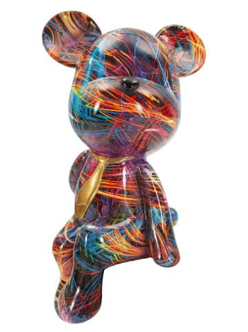 Mauro Ferretti Mehrfarbige Harzskulptur in Form eines Teddybären, 10,5 x 12 x 23,5 cm