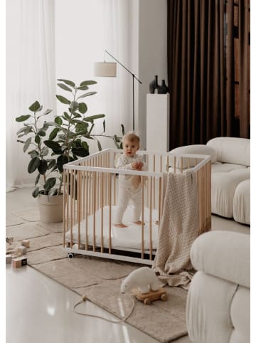 Sämann Sämann Laufgitter mit Lattenrost & Matratze Basic - weiß/natur - Premium