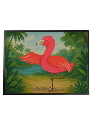 Mr. & Mrs. Panda Schreibunterlage Flamingo Yoga Design ohne Spruch in Weiß