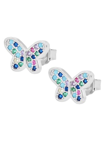 Adeliás Kinder Ohrringe – Ohrstecker aus 925 Silber mit Zirkonia in silber