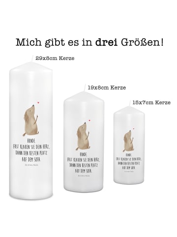 Mr. & Mrs. Panda Kerze Hund Liebe mit Spruch in Weiß