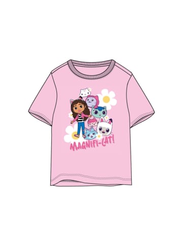 Gabby's Dollhouse Gabby's Dollhouse Kinder Baumwollshirt rosa Kurzarm Shirt für Freizeit in Rosa