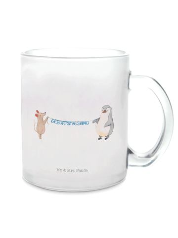 Mr. & Mrs. Panda Pott Maus Pinguin Geburtstag ohne Spruch in Transparent