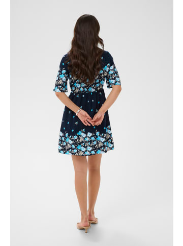 Kaffe Kleid KArosine Tight fit in Midnight Marine Border Flower