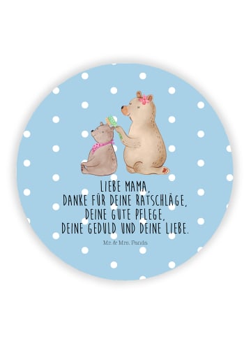 Mr. & Mrs. Panda Kühlschrankmagnet Bär Kind mit Spruch in Blau Pastell