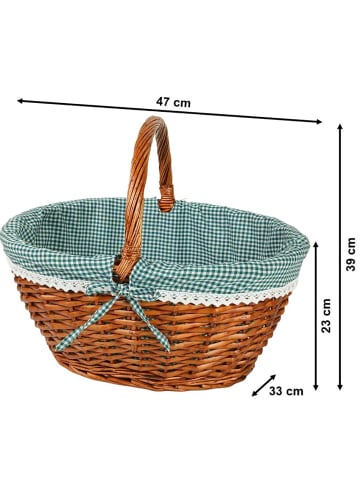 kobolo Einkaufskorb GREEN CHECK in Braun