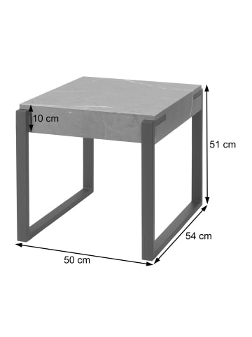 MCW Beistelltisch L53, Marmor-Optik grau