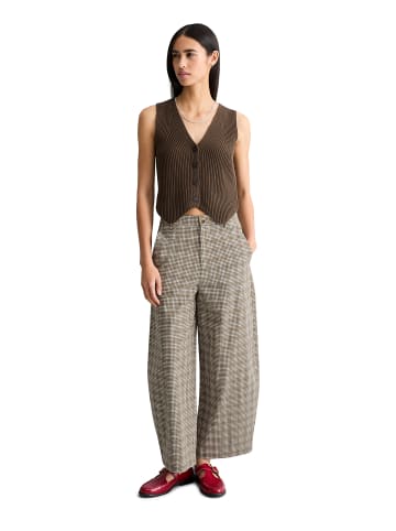 Marc O'Polo DENIM Karierte Hose loose in Dark Brown