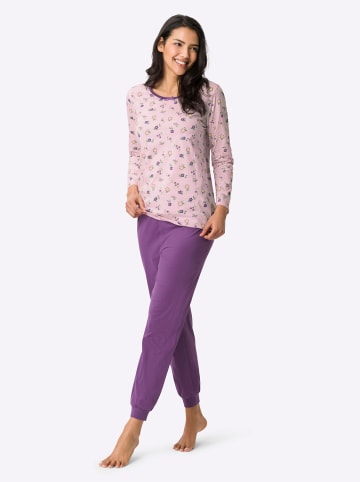 Sieh an! Schlafanzug in hellrosé-lila-bedruckt