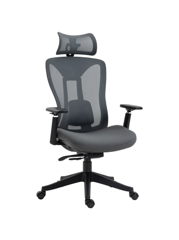 Vinsetto Bürostuhl-70L x 66B x 120-128H cm-Grau