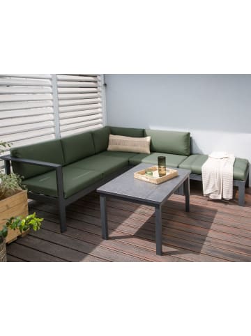 Beliani 3-tlg Sitzgruppe MESSINA in Grün/Schwarz/Grau