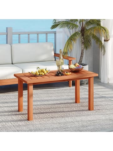 COSTWAY Gartentisch Holz 90 x 45,5 x 43,5 cm in Braun