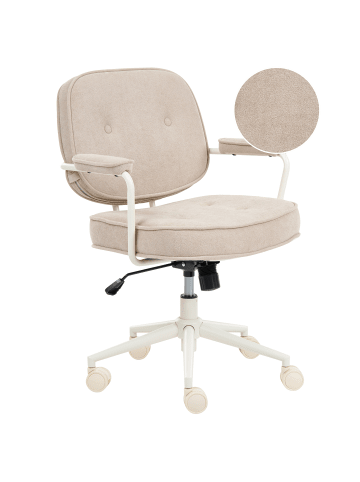 Beliani Bürostuhl PARAMUS in Beige - (W) 60 x (H) 81 x (L) 65 cm