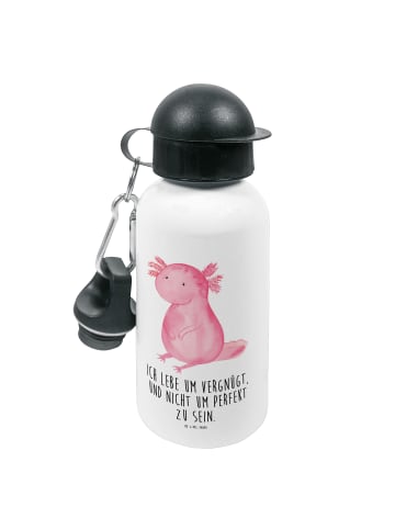 Mr. & Mrs. Panda Wasserflasche Axolotl Niedlich mit Spruch in Weiß