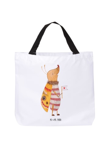Mr. & Mrs. Panda Schultertasche Nachtfalter Fähnchen ohne Spruch in Weiß
