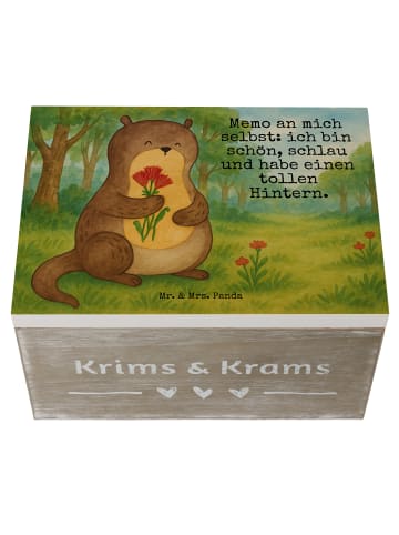 Mr. & Mrs. Panda Geschenkbox Otter Blumenstrauß Design mit Spruch in Weiß