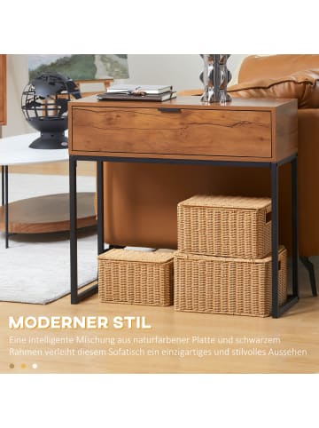 HOMCOM Konsolentisch-80L x 30B x 76H cm-Braun
