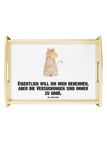 Mr. & Mrs. Panda Sofa Tablett Alpaka Fahne mit Spruch in Weiß