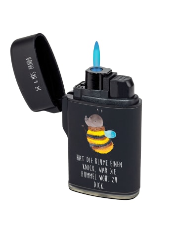 Mr. & Mrs. Panda Feuerzeug Hummel flauschig mit Spruch in Schwarz
