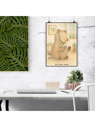 Mr. & Mrs. Panda Wandbild Bär Arzt Design ohne Spruch in Weiß
