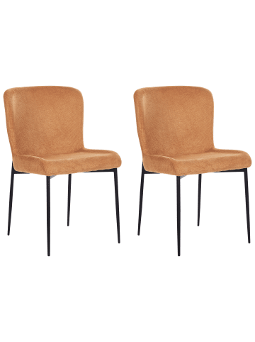 Beliani 2er-Set Esszimmerstuhl ADA in Orange/Schwarz