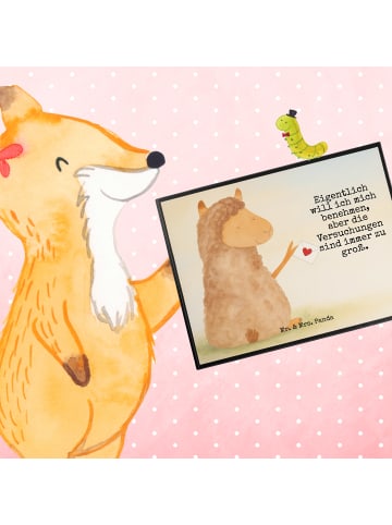 Mr. & Mrs. Panda schreibtischunterlage Alpaka Fahne Design mit S... in Weiß