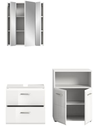 ebuy24 Badmöbelset Ice (3-teilig) Weiß 135 x 32 cm