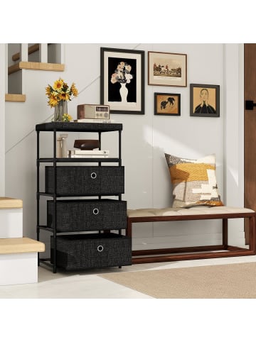 COSTWAY Kommode mit 3 Schubladen in Schwarz