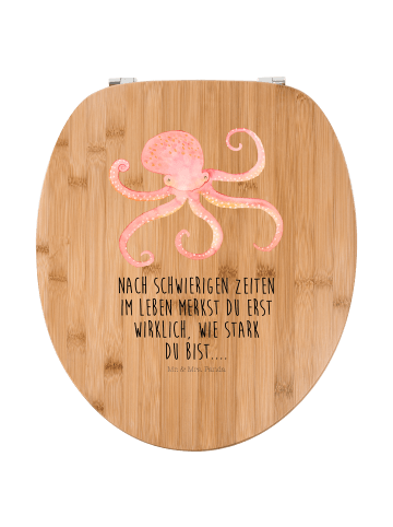 Mr. & Mrs. Panda Toilettendeckel Tintenfisch mit Spruch in Braun