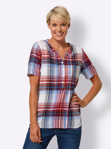 Sieh an! Karobluse in rot-himmelblau-kariert