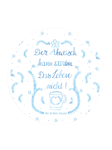 Mr. & Mrs. Panda Rund Magnet Der Abwasch kann warten mit Spruch in Bunt