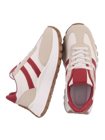 Ital-Design Freizeitschuh in Rot und Beige