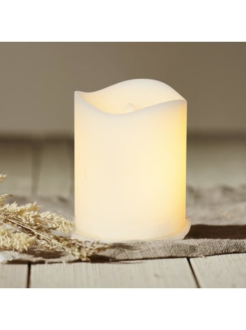 STAR Trading Kerze Flame Candle, Grablicht, Weiß, Außenbereich, LED, Timer, Gelb, F