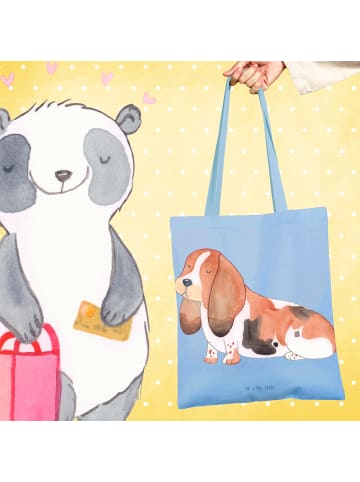 Mr. & Mrs. Panda Tote Bag Hund Basset Hound ohne Spruch in Sky Blue