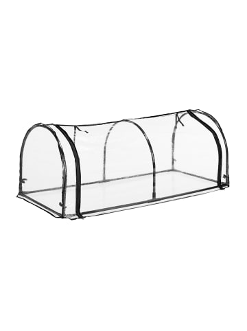 relaxdays Folienfrühbeet in Transparent/ Schwarz - (B)189 x (H)71 x (T)78 cm