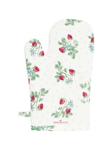 Greengate Ofenhandschuh BERRY Weiß mit Erdbeeren