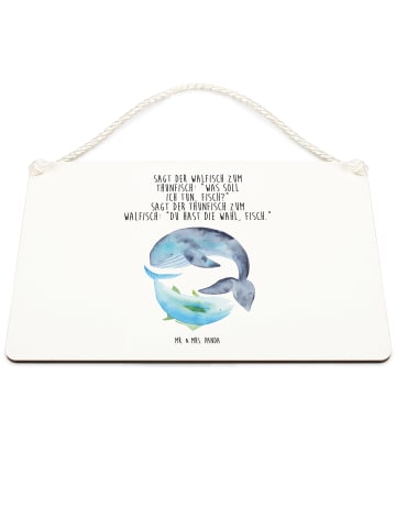 Mr. & Mrs. Panda Deko Wandbild Walfisch Thunfisch mit Spruch in Weiß