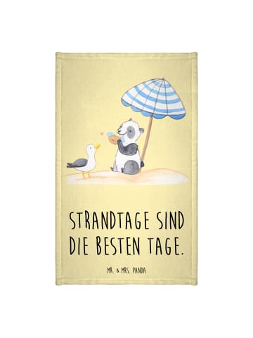 Mr. & Mrs. Panda Gästetuch Sommer Strandtage mit Spruch in Gelb Pastell